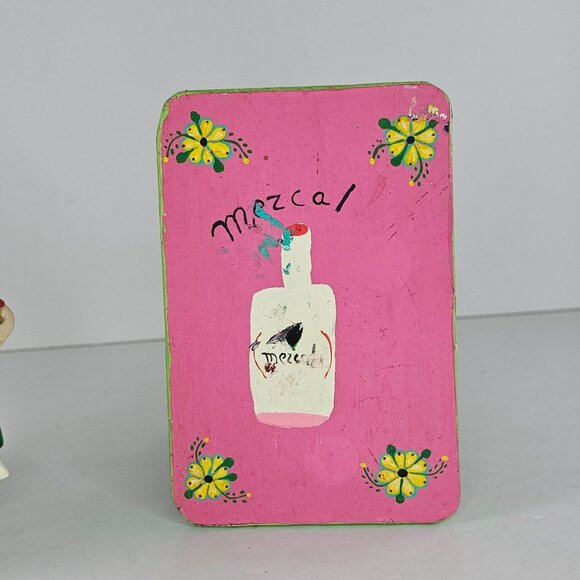 Oaxacan Folk Art Anthropomorphic Goat Man Table Mezcal Bottles Inocencio Vasquez - Picture 16 of 16